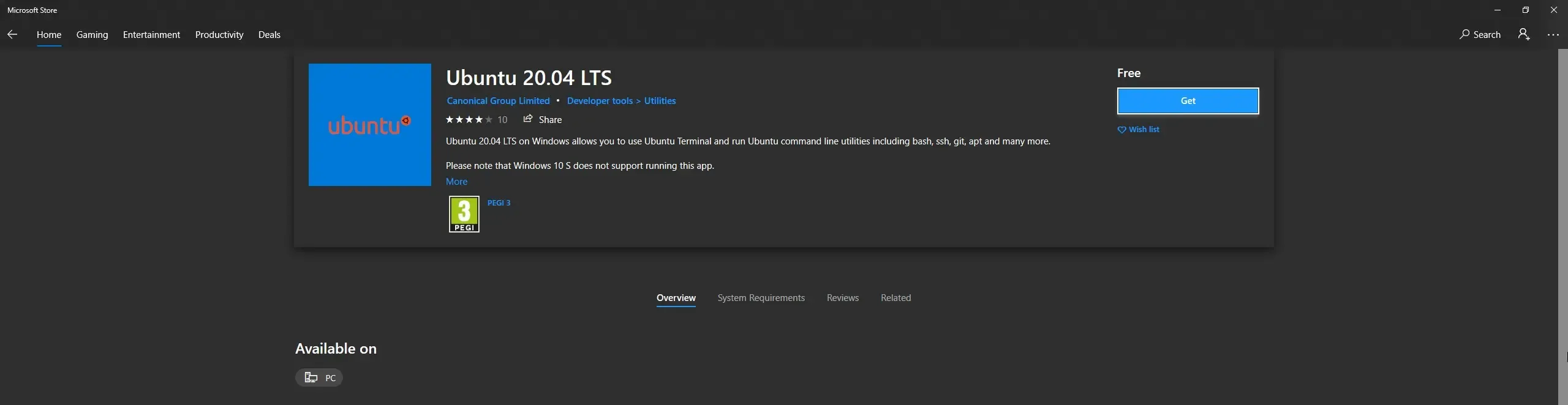 ubuntu-microsoft-store